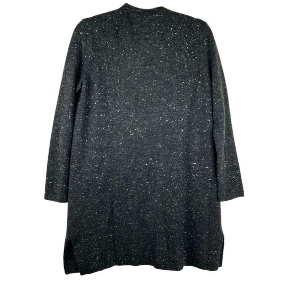 Madewell Women's S Wool Blend Black Confetti Knit Classic Open Cardigan Sweater - Picture 2 of 9
